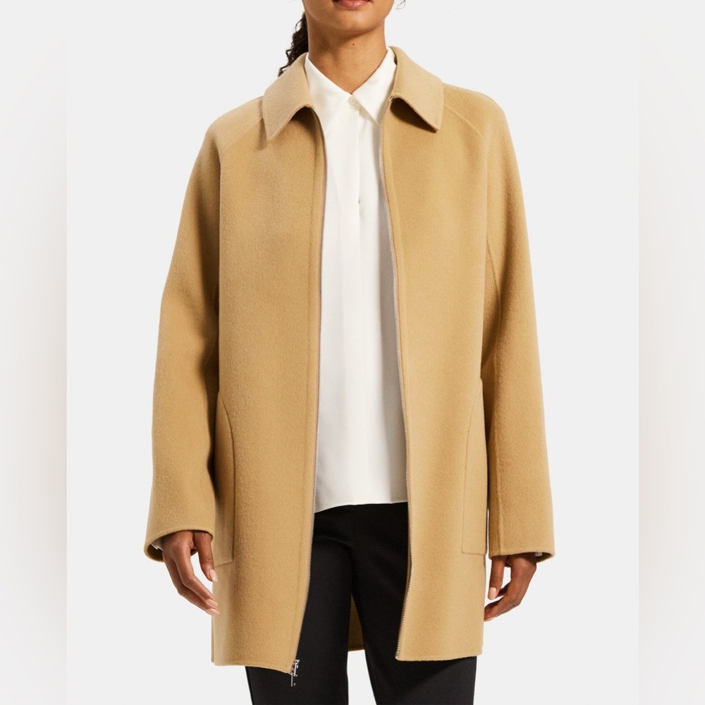 NWT $695 Theory Double-Face Wool-Cashmere Relaxed Coat